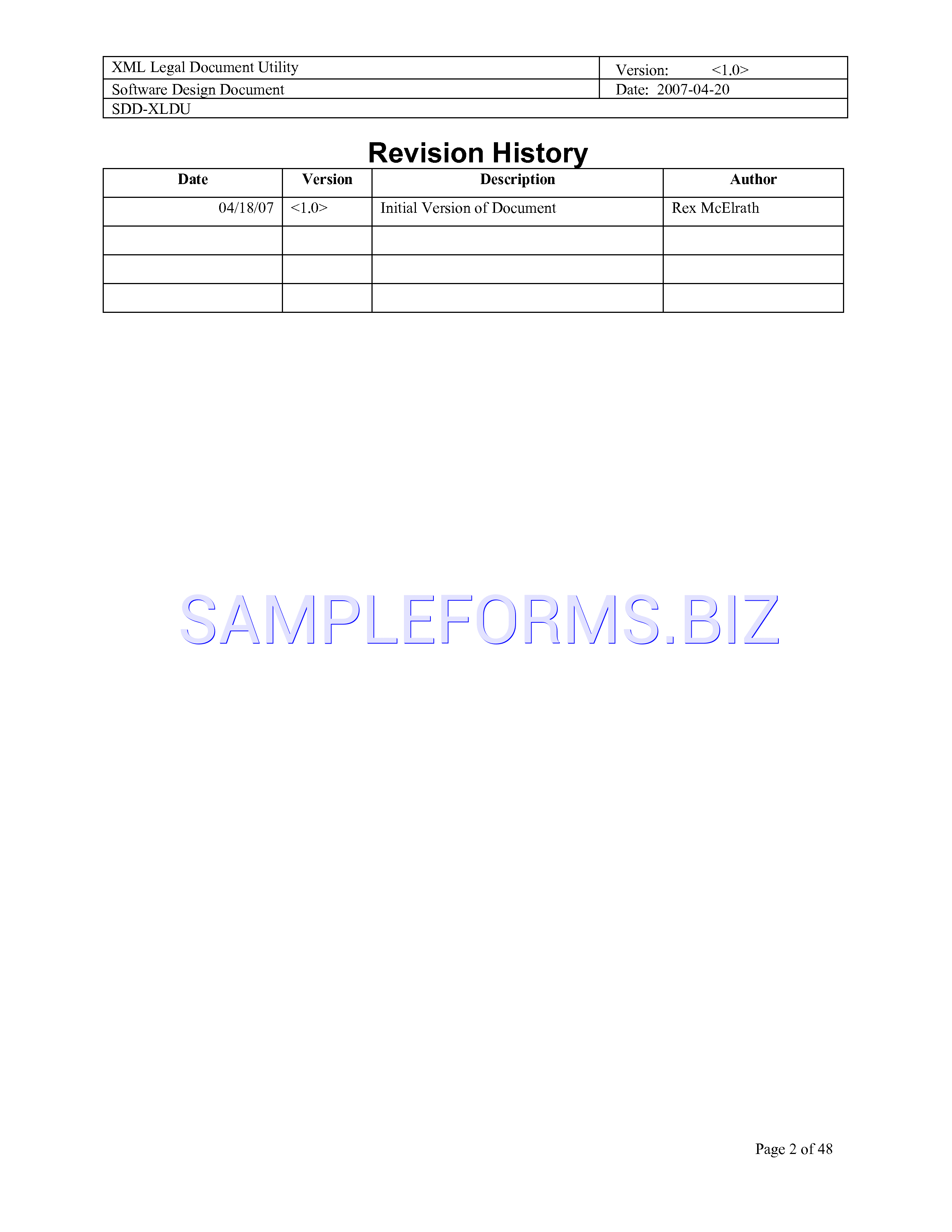 Preview free downloadable Software Design Document 1 in PDF (page 2)
